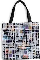 Sac Bandoulière - Sac de Plage - Ligne Shopper - Abstrait - Motifs - 40x40 cm - Sac Coton
