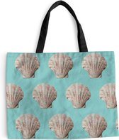 Sac Bandoulière - Sac De Plage - Shopper Coquillages - Motifs - Vert - Mer - 50x40 cm - Sac Coton