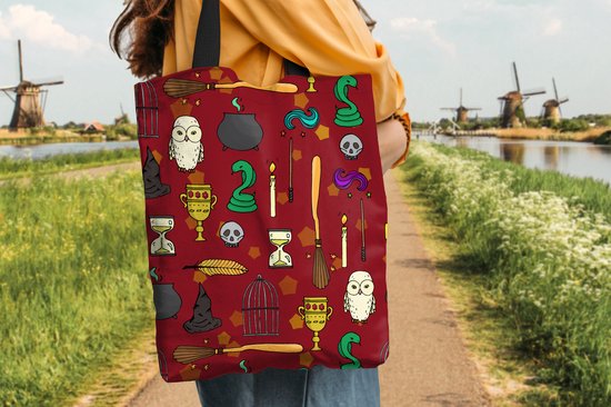 Sac Bandoulière - Sac De Plage - Shopper Ado - Chouette - Serpent - Motifs - 40x50 cm - Sac Coton