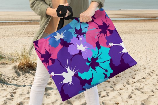 Sac Bandoulière - Sac De Plage - Shopper Tropical - Fleurs - Hawaï - Motif - 50x40 cm - Sac Coton