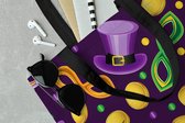 MuchoWow® Schoudertas - Strandtas - Big Shopper - Boodschappentas - Carnaval - Feest - Paars - Patronen - 40x50 cm - Katoenen tas