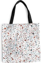 MuchoWow® Schoudertas - Strandtas - Big Shopper - Boodschappentas - Terrazzo - Design - Grijs - Bruin - 45x45 cm - Katoenen tas