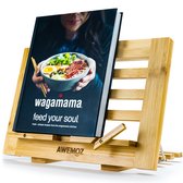AWEMOZ® Book Stand - Bois de bambou - Support de tablette - Support de livre de cuisine - Support d'ordinateur portable - Support de téléphone