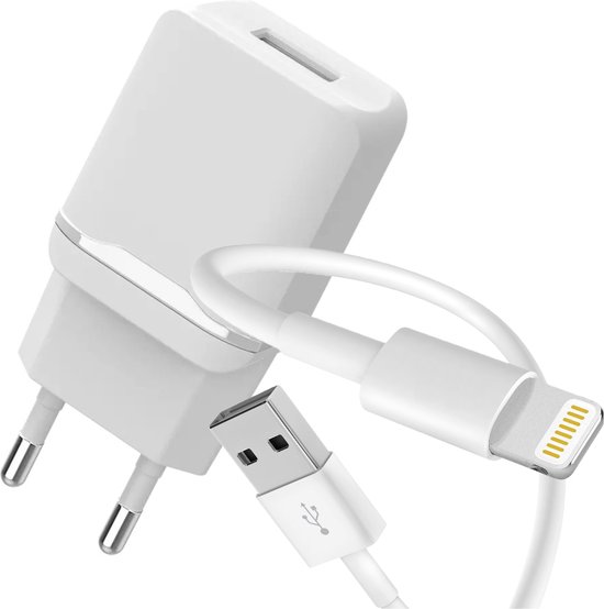 Phreeze 12W USB Power Adapter - Geschikt voor oudere iPhone - Oplader met Kabel 1 Meter
