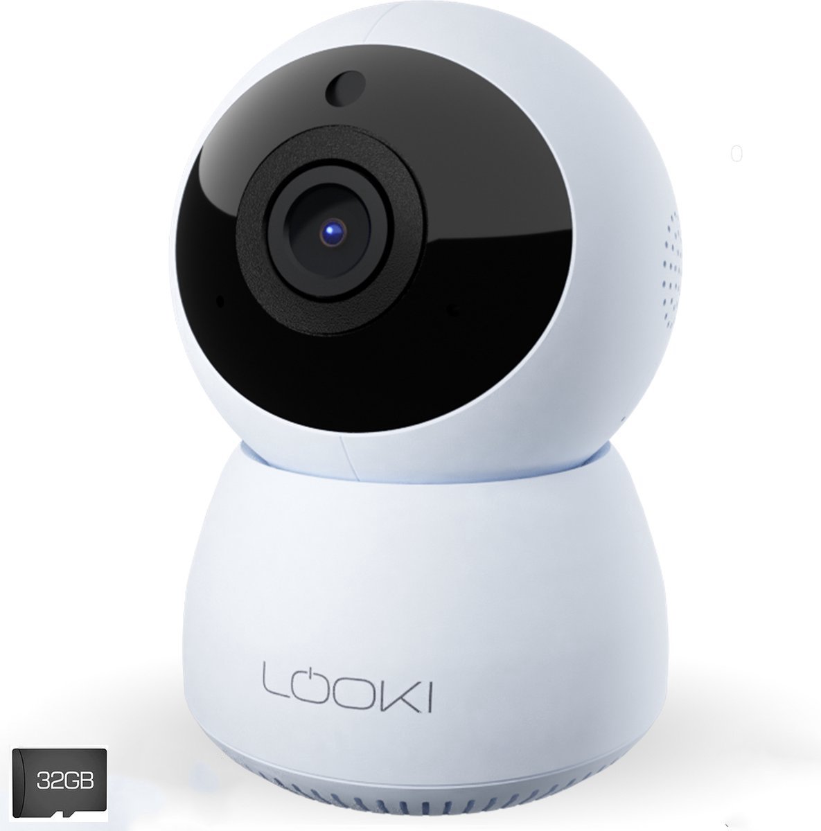 Looki Beveiligingscamera met 32GB SD kaart - Geluidsdetectie - FHD PTZ Wi-Fi - IP Camera - Cloud - Huisdiercamera - Babyfoon met camera - Wit