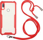 Voor Huawei Y6 Prime (2019) / Y6s Acryl + kleur TPU schokbestendig hoesje met nekkoord (rood)