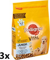 Pedigree Vital - Droogvoer - Junior Kip & Rijst - 3x3kg