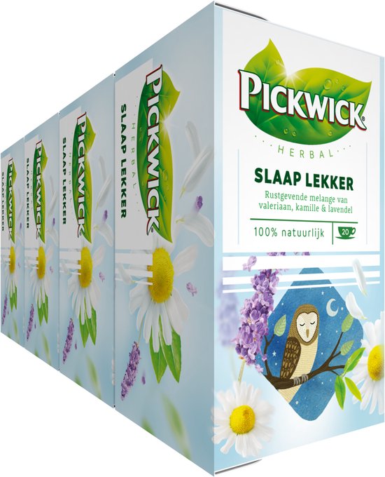 Pickwick Slaap Lekker Kruidenthee - Cafeïnevrij - 4 x 20 theezakjes