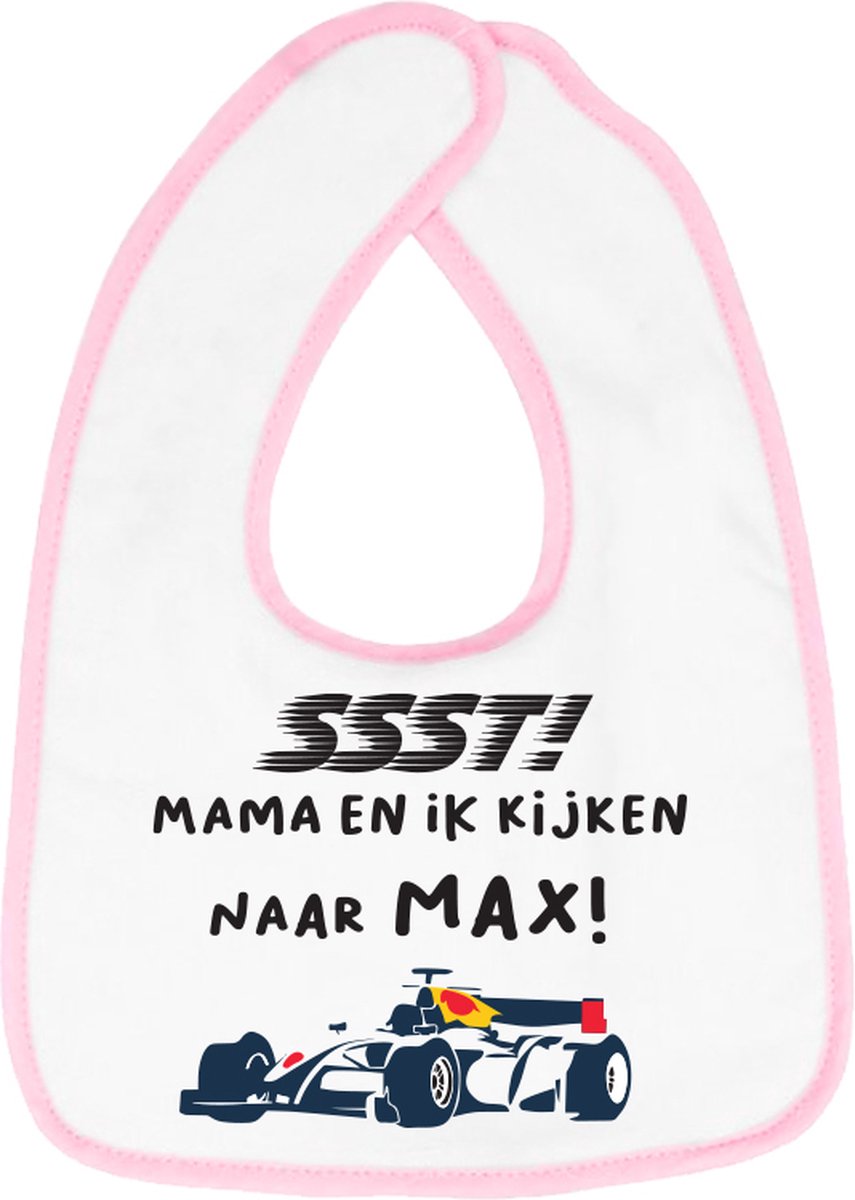 Goedkoopste Hospitrix Slabbetje met Tekst SSST! Mama en Ik kijken naar MAX Roze - Kerstcadeau - Cadeau Zwangerschap - Baby Kwijldoek - Kwijllap - Morslap - Bavette - Cadeau - Zwangerschap - Aankondiging