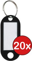 Porte-clés porte-clés étiquette de bagage porte-clés étiquette de nom colorée - Zwart - 20 PACK