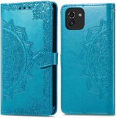iMoshion Hoesje Geschikt voor Samsung Galaxy A03 Hoesje Met Pasjeshouder - iMoshion Mandala Bookcase - Turquoise
