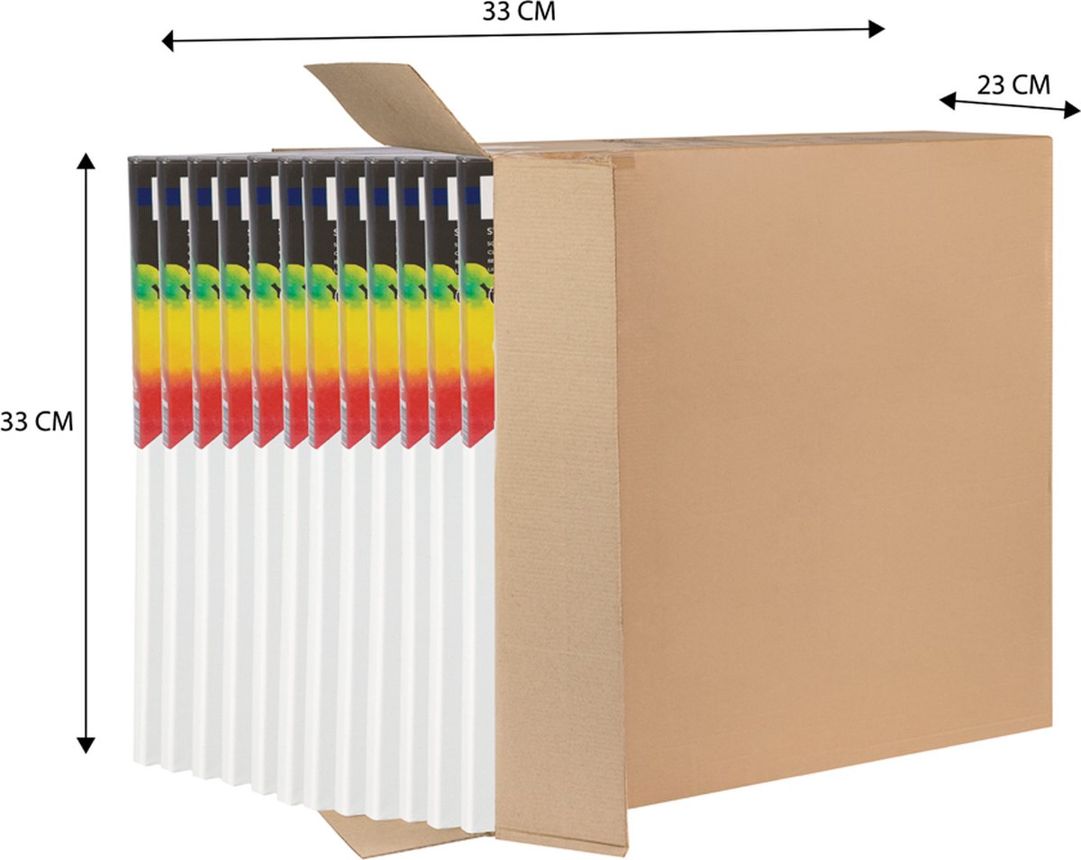 Schildersdoeken Set 12pcs - Formaat 30x30 cm - geschikt voor acryl-, olie- en aquarelverf - hoogwaardige kwaliteit canvas - perfect voor middelgrote schilderijen - goede prijs-kwaliteitverhouding — afbeelding 2