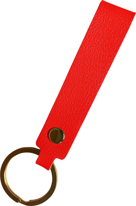Porte-clés Cuir - Porte-clés en cuir avec Ring porte-clés - Rouge