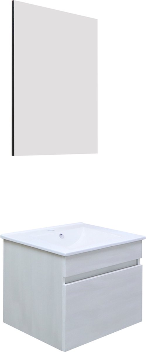 WOON-DISCOUNTER.NL - Badkamermeubel Kavi 80 - Houtlook - 301516-met afvoer+sifon