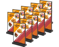 10 pack T Menukaarthouder A6 formaat staand Menuhouder acryl T standaard acryl kaarthouder | menustandaard A6 Folderstandaard Folderhouder