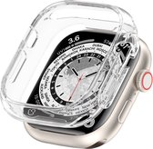 Strap-it PC Hardcase bescherming - Geschikt voor Apple Watch case 49 mm - Hoesje geschikt voor Apple Watch Ultra case - Transparant - iWatch cover voor maat 49 mm