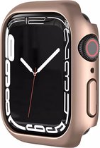Strap-it PC Hardcase bescherming - Geschikt voor Apple Watch case 41 mm - Hoesje geschikt voor Apple Watch 7/8 case - Rose gold - iWatch cover voor maat 41 mm