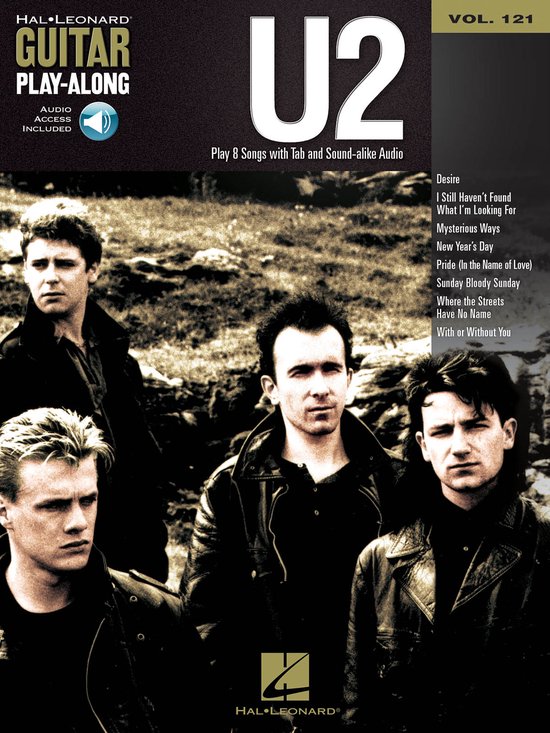 Gitaar speelboek U2 "Play 8 Songs with Tab and Sound-alike Audio", VOL. 121.