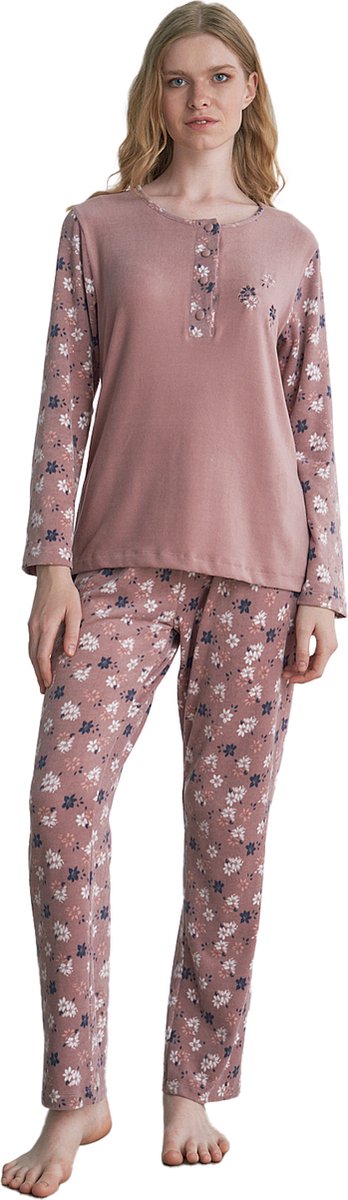 Pijadore - Dames Pyjama Set, Lange Mouwen, Roze - M