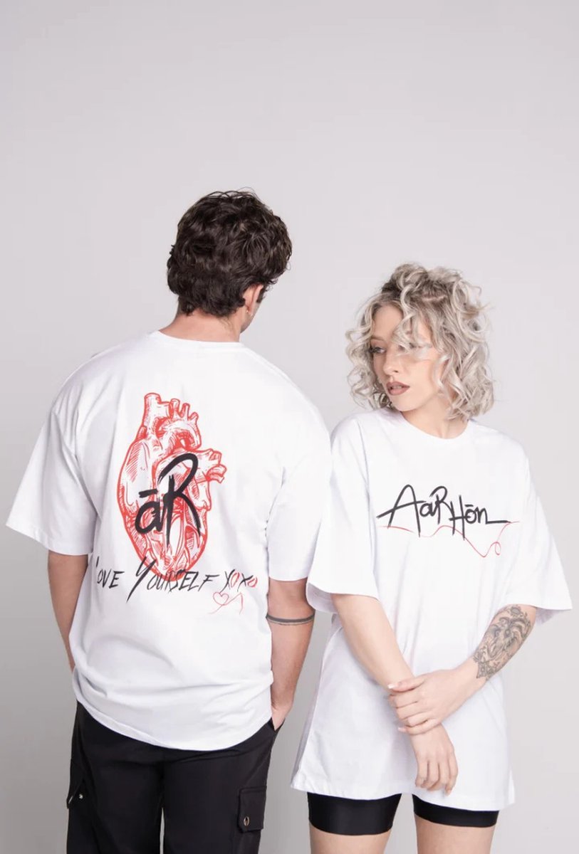 Aarhon-Unisex-Oversized-T-shirt-Love-Heren-Dames-Maat-S