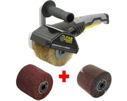 FARTOOLS Pack 615125: Renovator REX120C + flapborstel en borstel van synthetische vezels - Speciaal hout & metaal - Vlakke oppervlakken