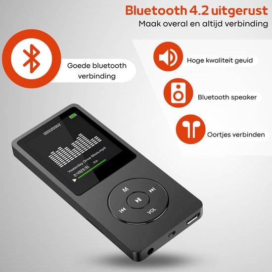 FOXLY® HiFi Lecteur MP3/MP4 Bluetooth Easy - Radio FM - Enregistreur Vocal  -... | bol.com