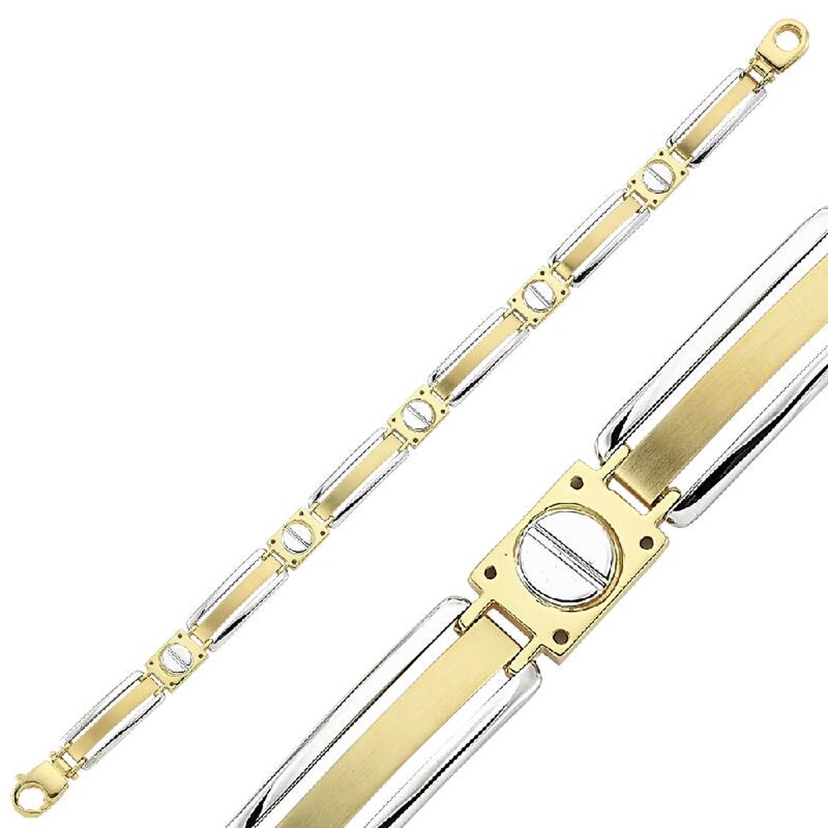 Gouden Heren Armband 21,5 cm 8 mm Schroef 14 karaats
