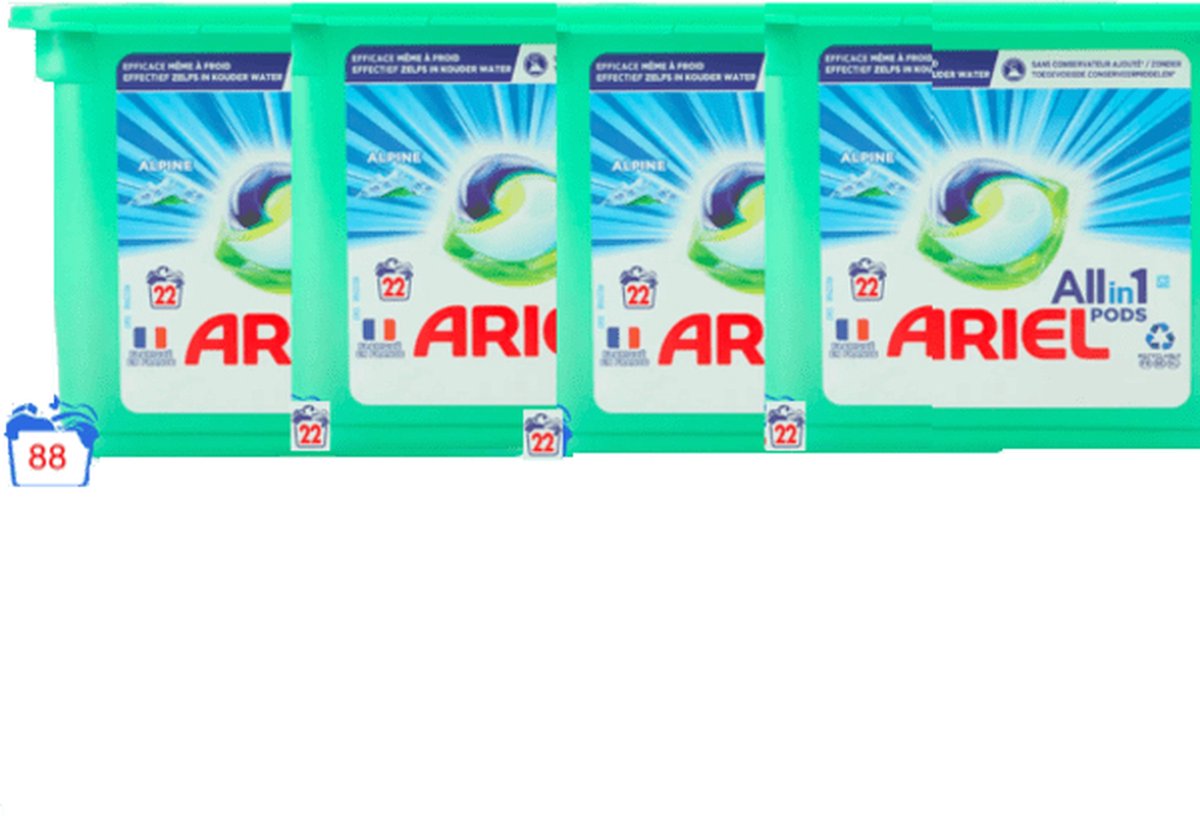 Ariel Pods All in 1 Alpine Color (88 wasbeurten) voordeelpak