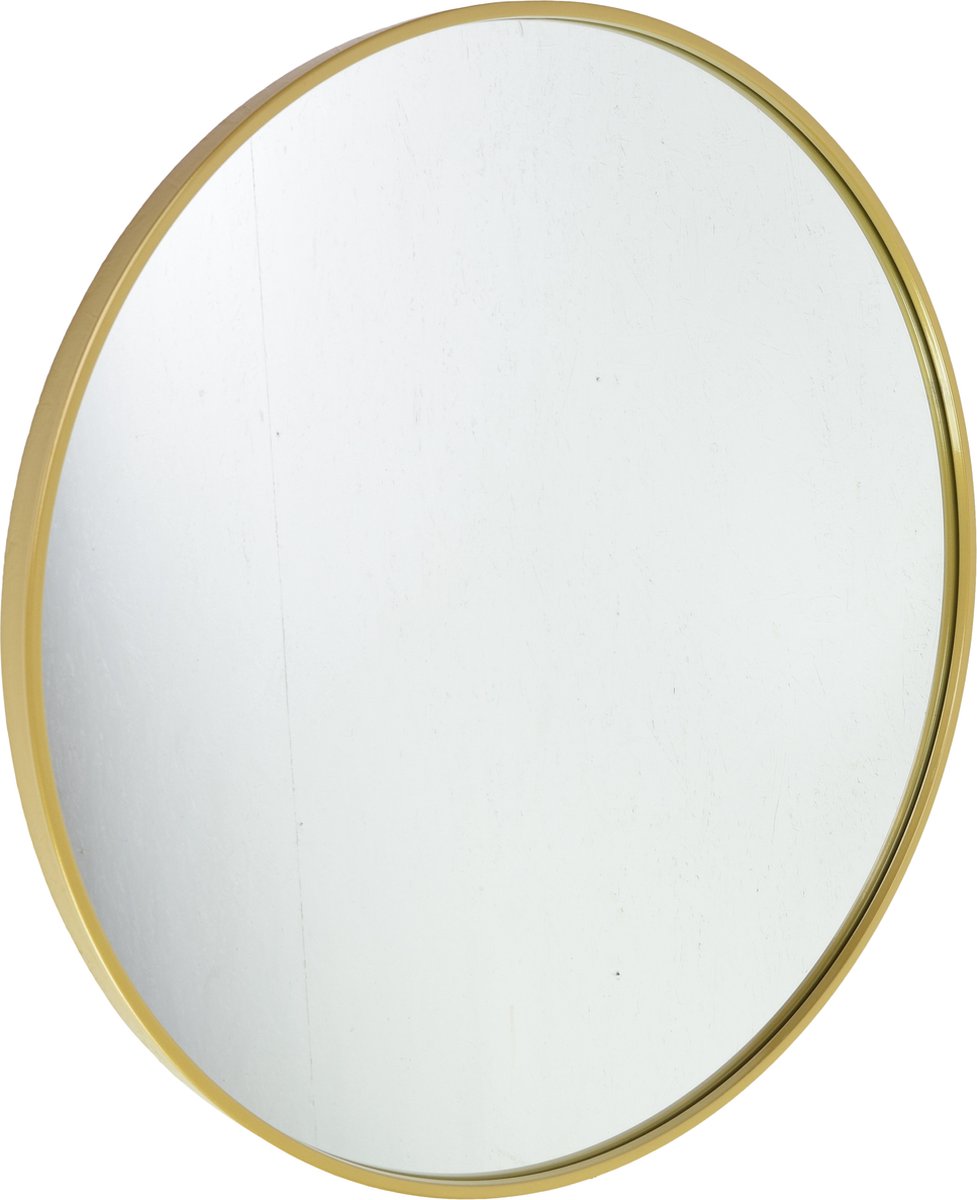 Fragix Boston wandspiegel rond - Goud - Metaal - Ø75cm - Industrieel