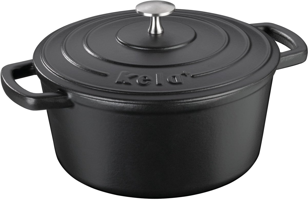 Braadpan Gietijzer Zwart, 24 cm - Kela | Calido