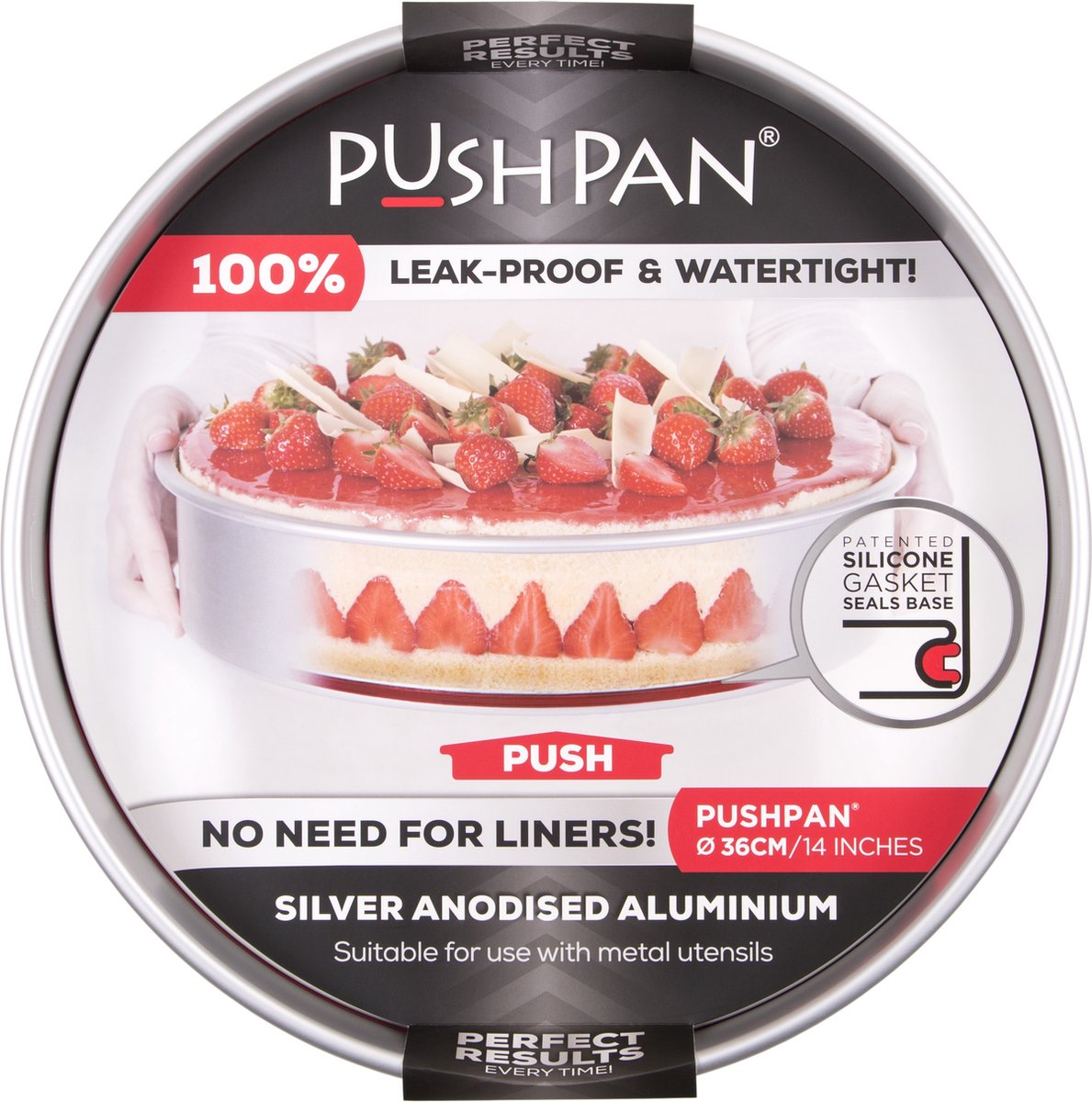 Wham PushPan Springvorm - Aluminium - Rond - Ondiep - 36 cm