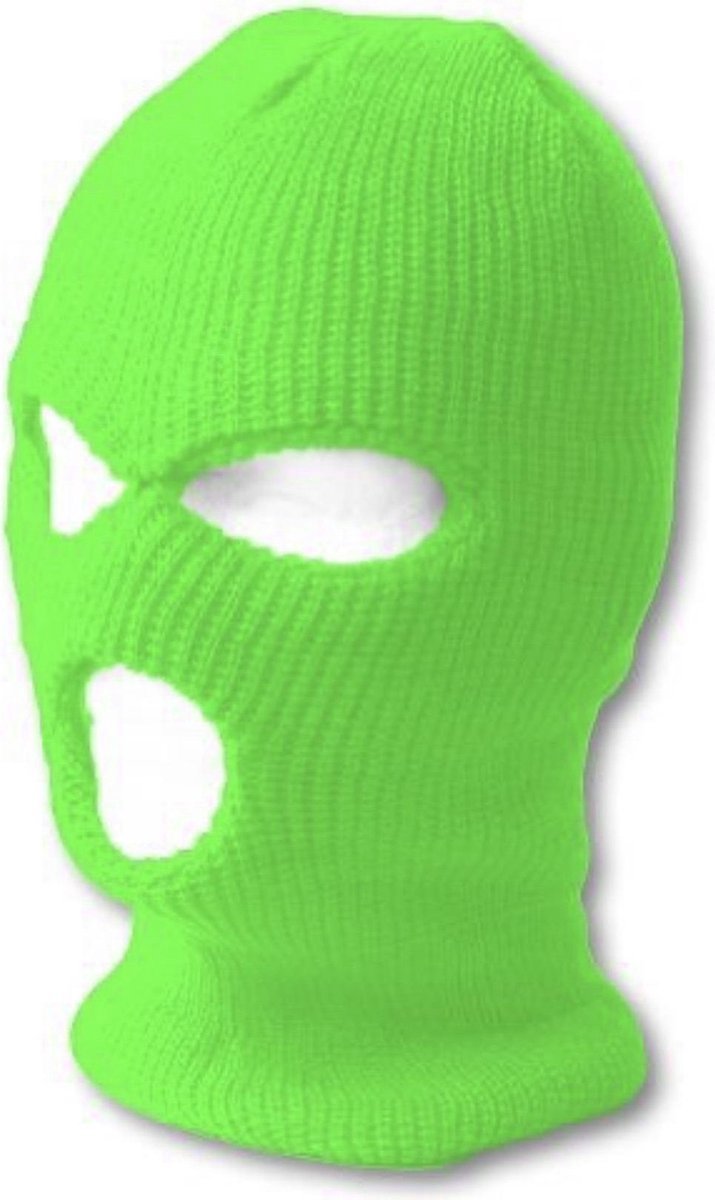 ***BivakMuts Neon Groene Wintersport Motor Balaclava Zichtbaarheid van Heble® ***