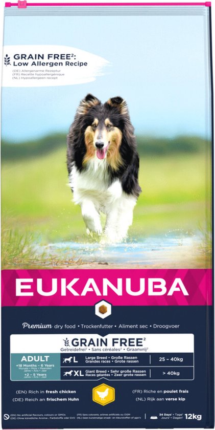 Eukanuba Adult Large Grain Free Kip - Hondenvoer - 12 kg