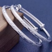 Zilveren baby armband set van 2 - meisje accessoire - zilver 999 - silver puur zilver s999, encraved, 8g