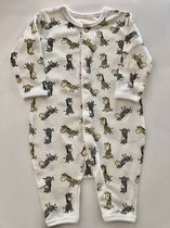 Baby new born pyjama, biologisch katoen, unisex, maat 50/56, offwhite "giraffe"