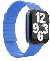 Geschikt voor Apple Watch 1 / 2 / 3 / 4 / 5 / 6 / 7 / 8 / 9 / SE / Ultra 49MM / 45MM / 44MM / 42MM Bandje Magnetisch Siliconen Lichtblauw
