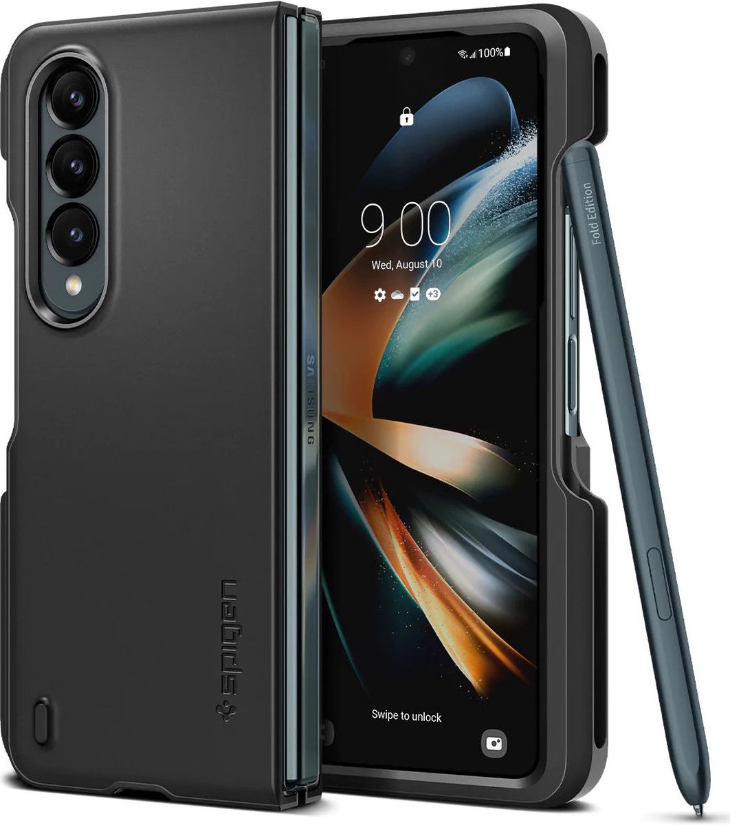 Spigen Hoesje - Thin Fit Pro Geschikt voor Samsung Galaxy Z Fold 4 - Back Cover - Zwart