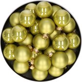 Kerstballen set - glas - 36x stuks - oasis groen - 4 cm