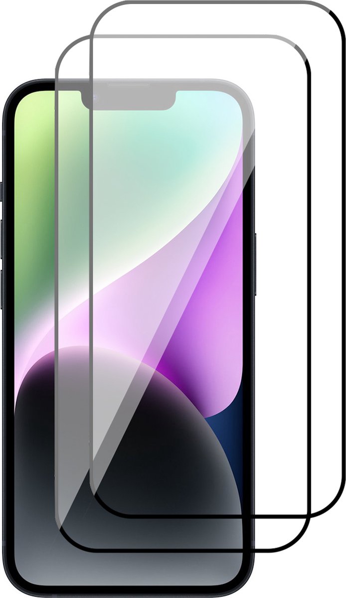 Screenprotector geschikt voor iPhone 14 Plus - Gehard Glas Beschermglas Tempered Glass Volledig Dekkende Screen Protector - 2 Stuks