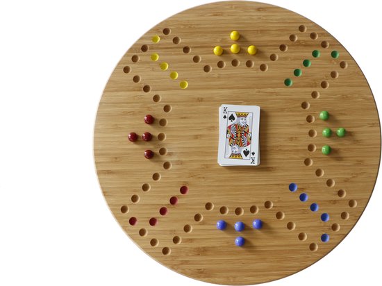 Afbeelding van het spel Keezbord voor 4 spelers van bamboe 20 mm