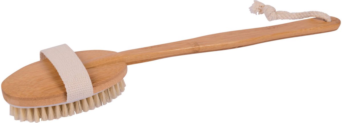 Elicious® - Body Brush - Badborstel - Rugborstel - Afneembare steel - Duurzaam Bamboe - Dry Brushing