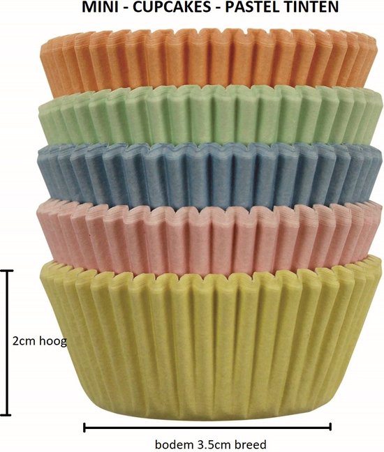 PME Mini Cupcake Vormpjes Pastel pk/100 - PME