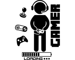 Muursticker Game - Wall-Art - Gamer - Loading - controller - Computer Console - Speelkamer - Jongens kamer