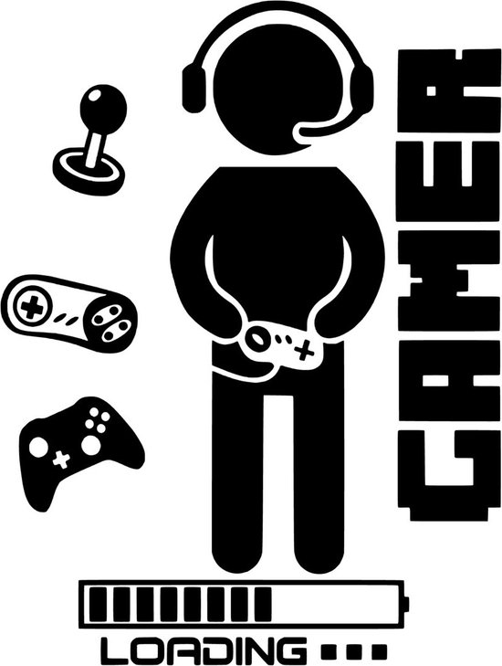 Muursticker Game - Wall-Art - Gamer - Loading - controller - Computer Console - Speelkamer - Jongens kamer