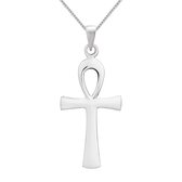 Zilveren ketting vrouw | Zilveren ketting met hanger, ankh kruis