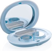 Lenzendoosje Fashionlens® - blauw - luxe lenshouder inclusief spiegeltje - 4 delig