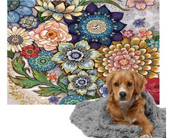 Ulticool – Zachte Fleece Deken - 100x150 cm – Bloemen Natuur Kunst - Plaid voor Huisdier - Decoratie Lente Zomer - Versiering voor huiskamer bank - Achterbank Auto - Kofferbak – Warme Warmtedeken voor Kat Poes Hond Hondenmand