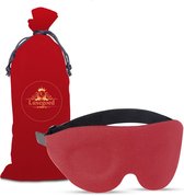 Royal Luxury - Masque de Sommeil Ergonomique 3D Premium pour Femme - Homme et Enfants- Avec Sac de Rangement de Luxe - Voyage - Yoga - Rouge Foncé