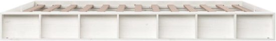 vidaXL Cadre de lit Bois massif Blanc 140x200 cm - Cadre de lit - Encadrements de lit de lit - Lit - Sommier