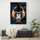 Poster Mandrill Kingfisher - Dibond - 120x180 cm  | Wanddecoratie - Interieur - Art - Wonen - Schilderij - Kunst